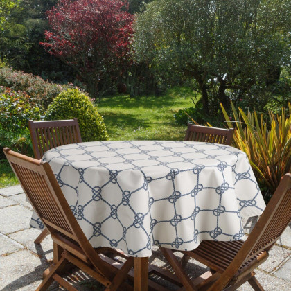 GARDEN obrus na terasu a balkón z nepremokavej látky kruhový 17G námornícky štýl